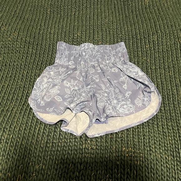 POPFLEX Pants - POPFLEX Dusty Blue Rose Sprint Shorts - XXS